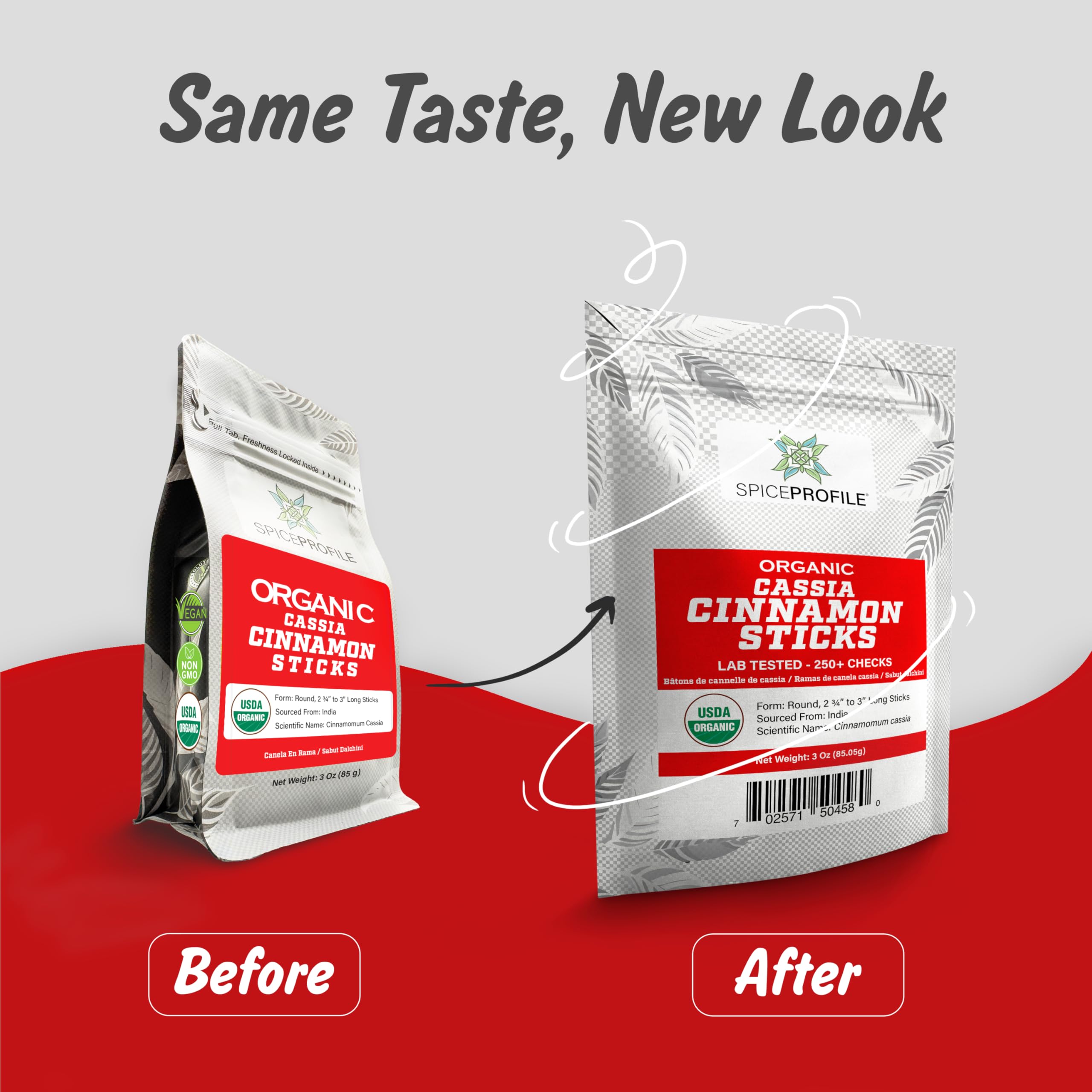Spice Profile organic certification label conveys trusted, pesticide-free spice standard.