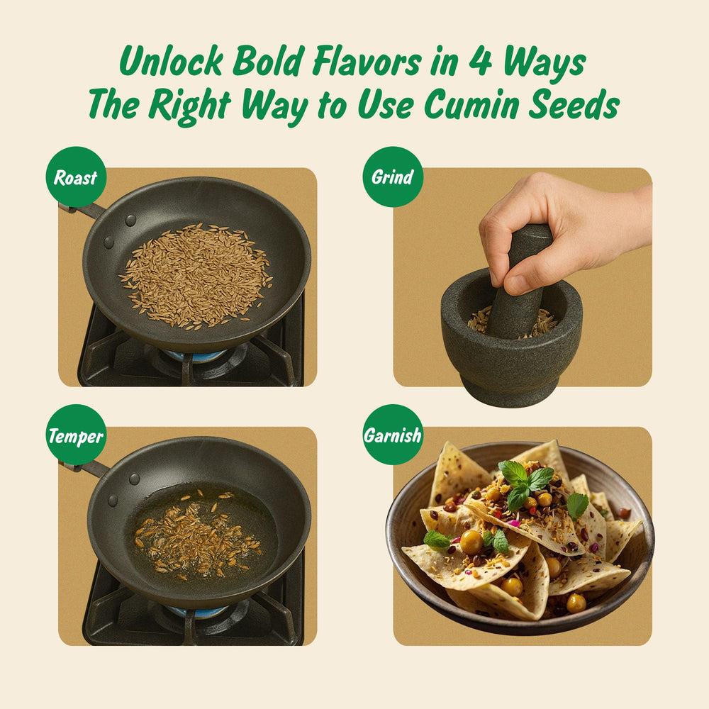 Spice Profile 4oz pouch with organic cumin seeds, easy to reseal and store.