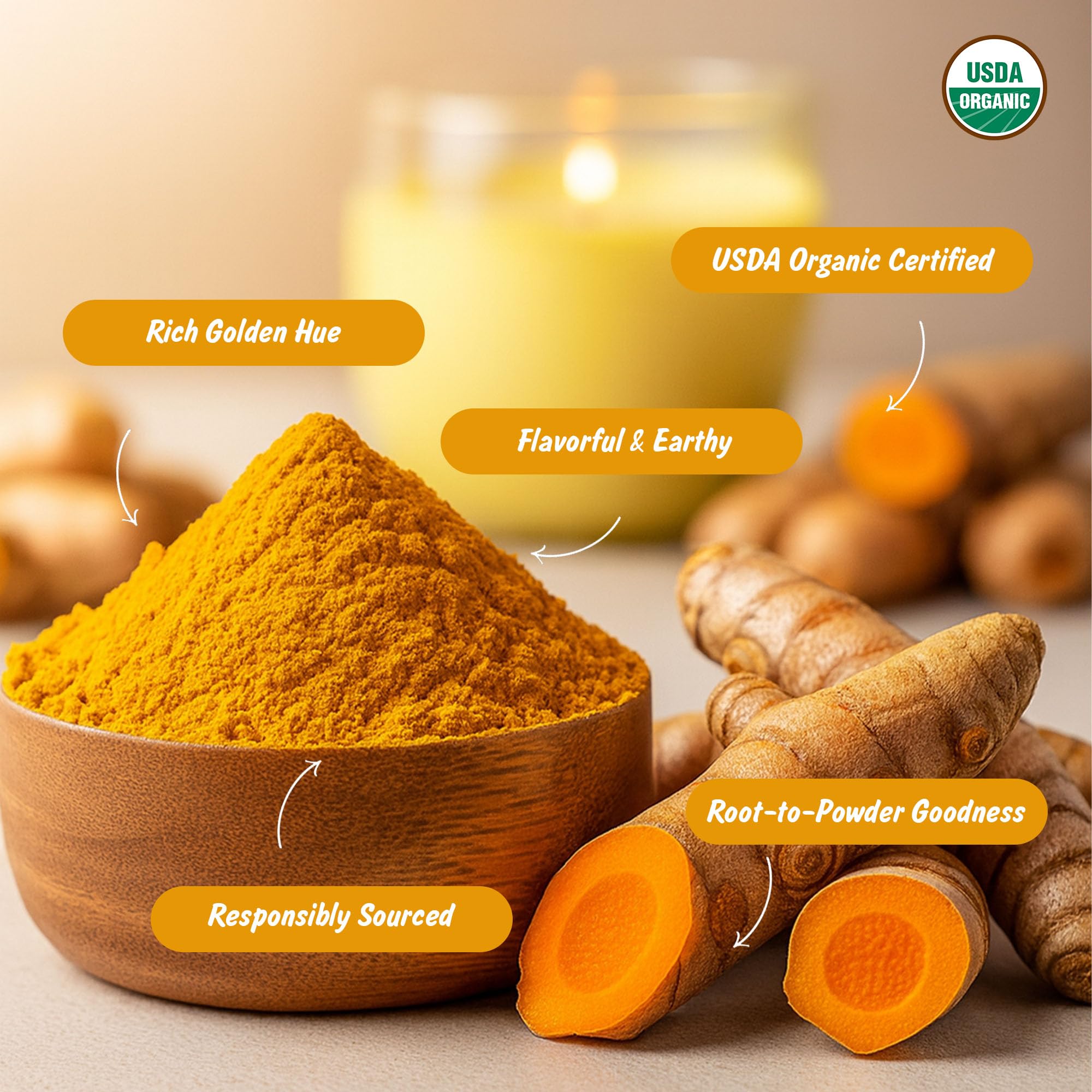 Spice Profile turmeric powder golden hue illustrates rich aroma for spice blends