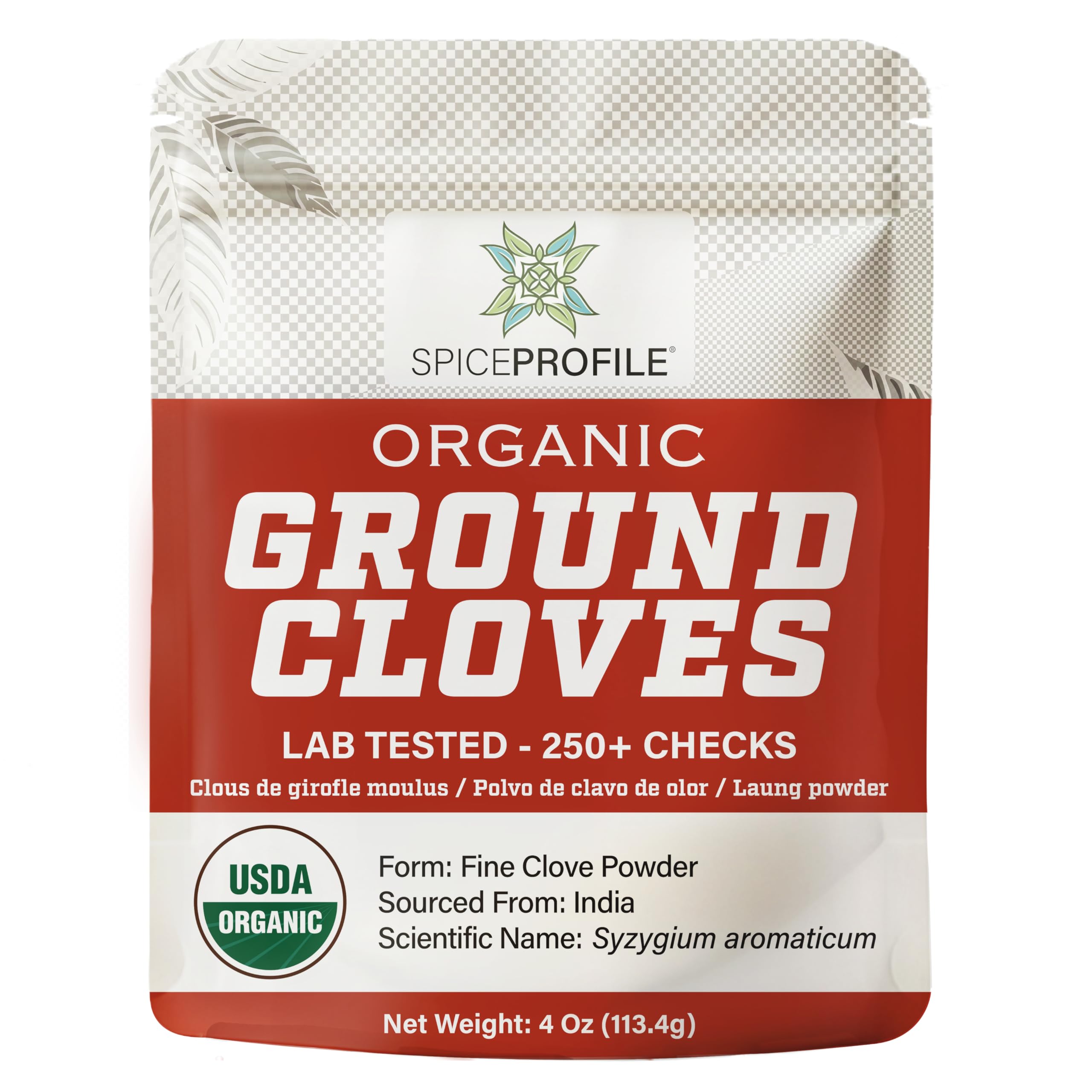 Spice Profile USDA Organic ground cloves pouch for fresh aroma in baking