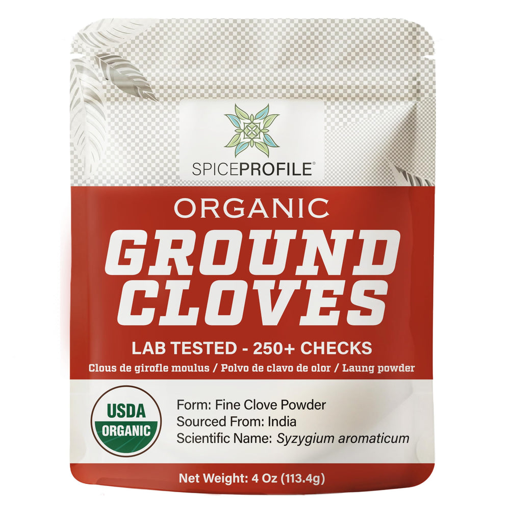 Spice Profile USDA Organic ground cloves pouch for fresh aroma in baking