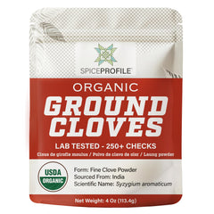 Spice Profile USDA Organic ground cloves pouch for fresh aroma in baking