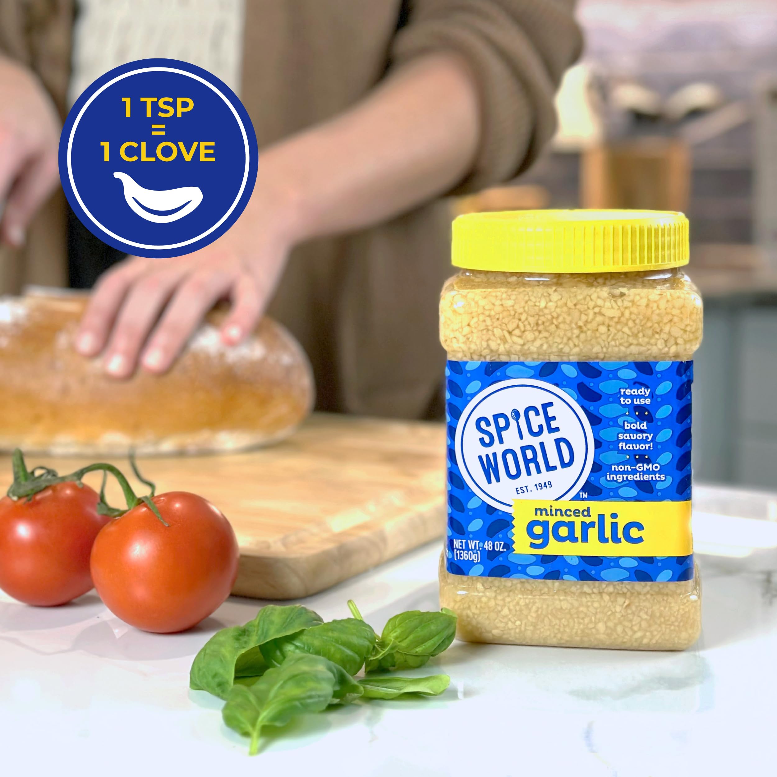 Spice World minced garlic enriches marinades with bold aroma and depth.