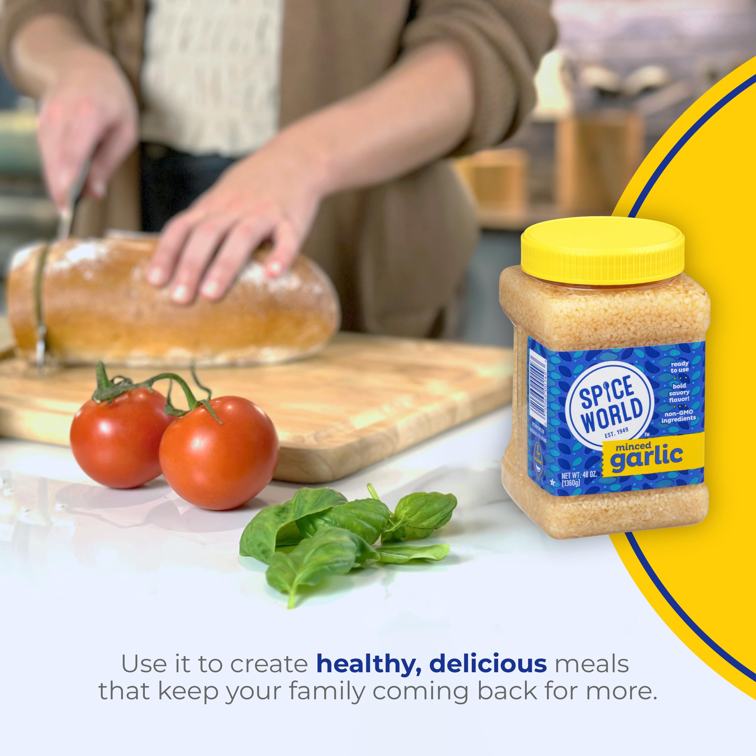 Spice World minced garlic enhances fresh salsas and dips.