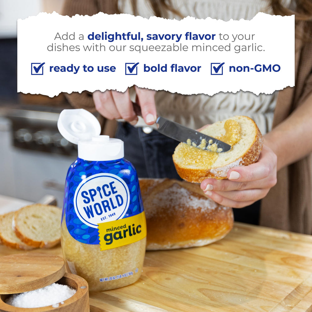 Spice World Squeezable Garlic teaspoon equals one clove.