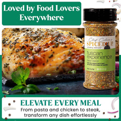 Spiced Up by Chef Calvin Tuscan spice dust close-up emphasizes gluten-free Italian herbs.