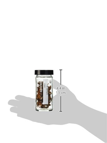 Spicely Anise Star on spice shelf, showcasing gluten-free, non-GMO labeling.