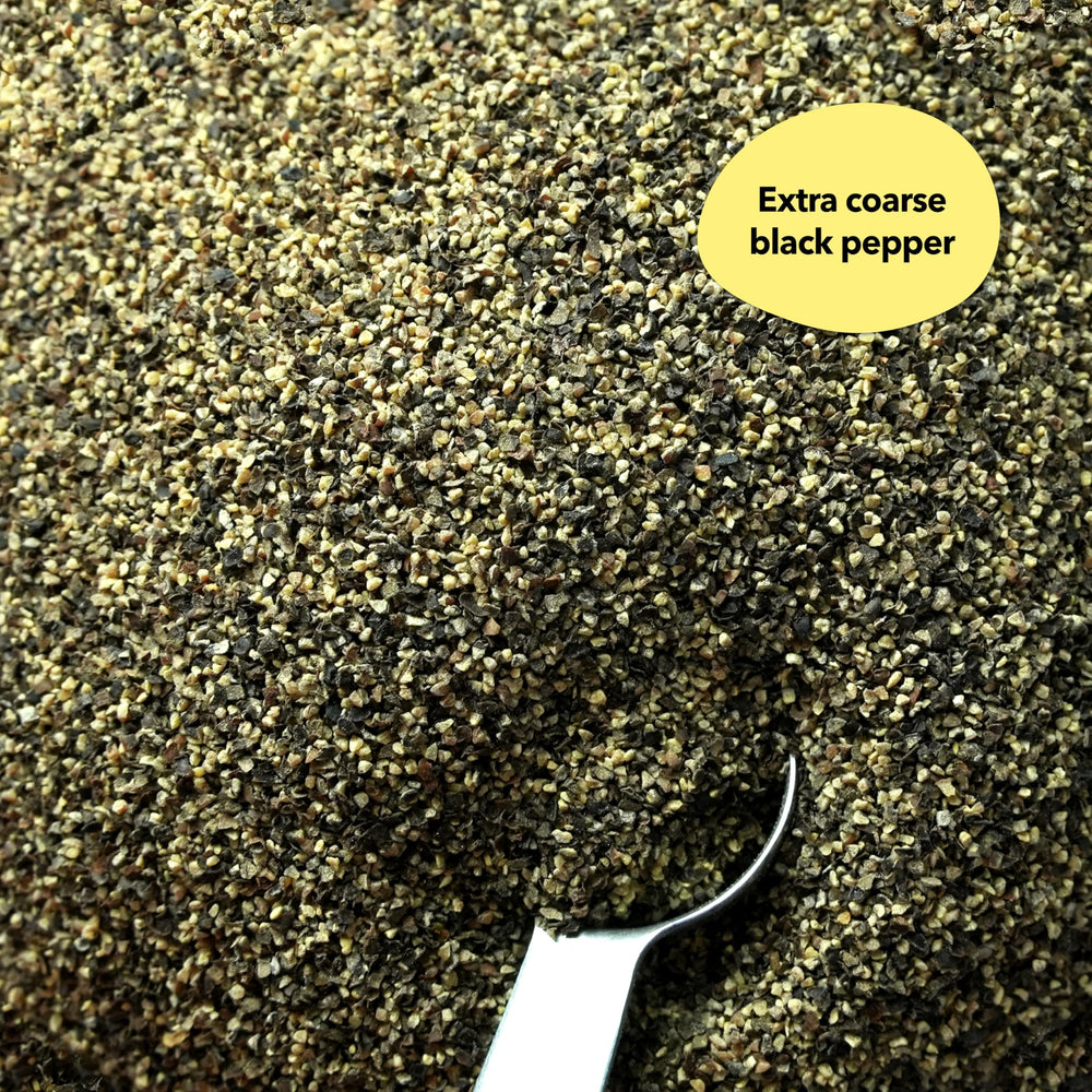 Spiceology Black Pepper bulk packaging ready for refills and kitchen use.