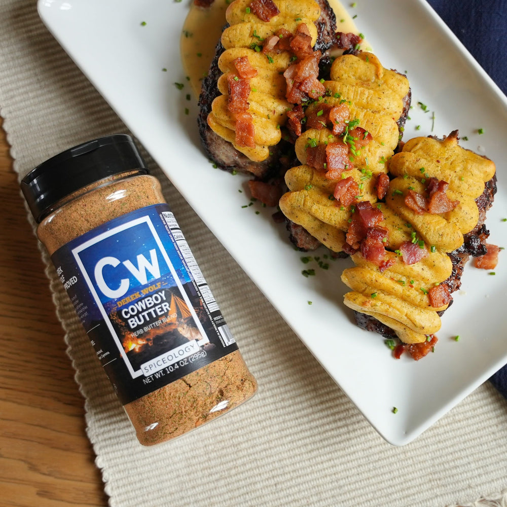 Beef brisket slow-smoked with Cowboy Butter for an indulgent bark.