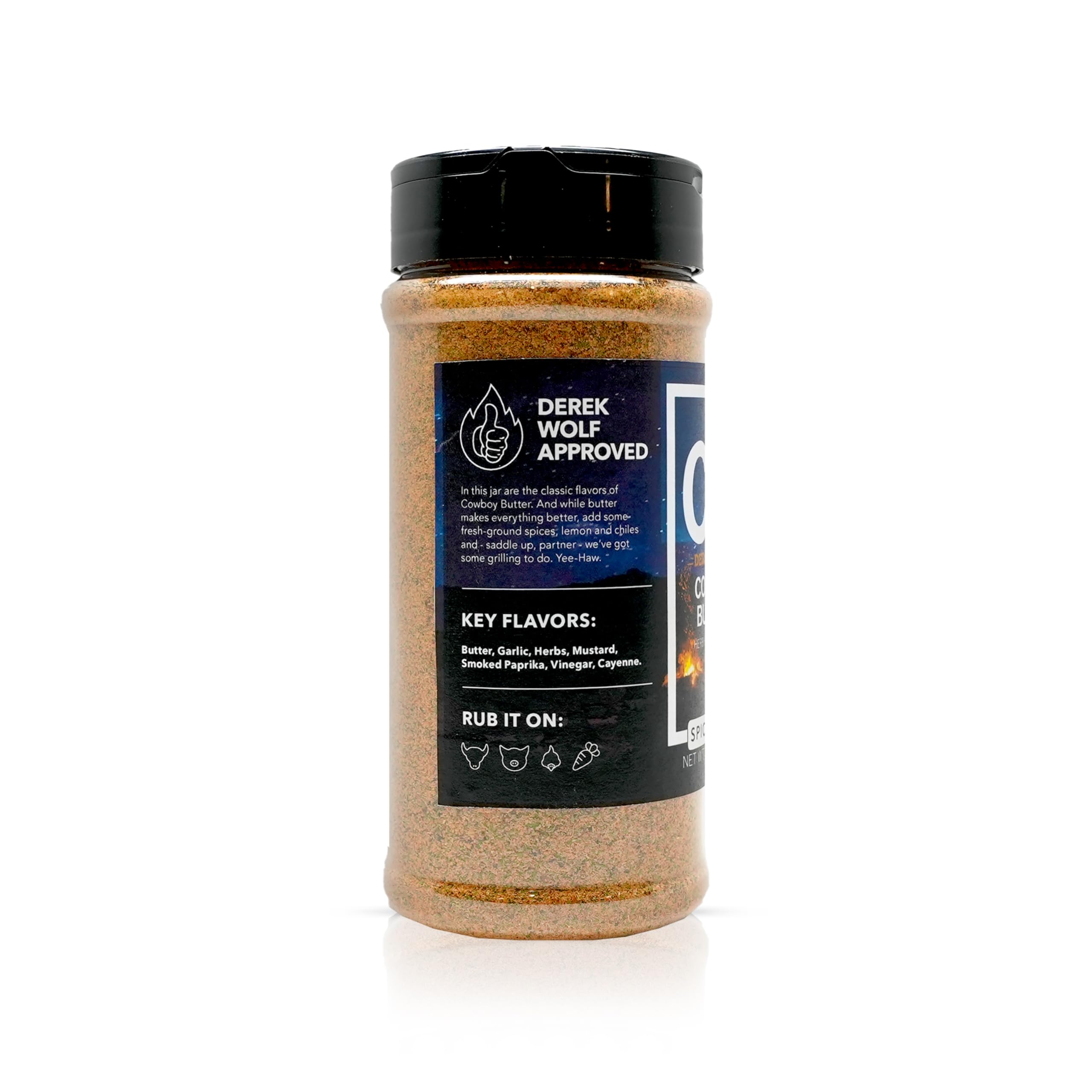 Granules of Spiceology Cowboy Butter showcase umami-rich texture for meats.