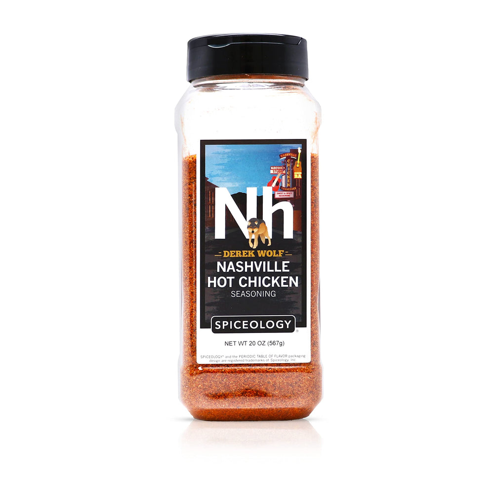 Spiceology Derek Wolf Nashville Hot seasoning jar showing bold heat for wings