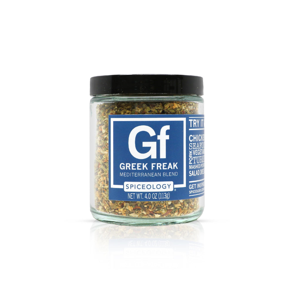Spiceology Greek Freak seasoning jar boosts authentic Mediterranean flavor for everyday cooking