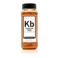 Spiceology Korean BBQ Seasoning bottle ready to elevate steak with smoky-sweet flavor