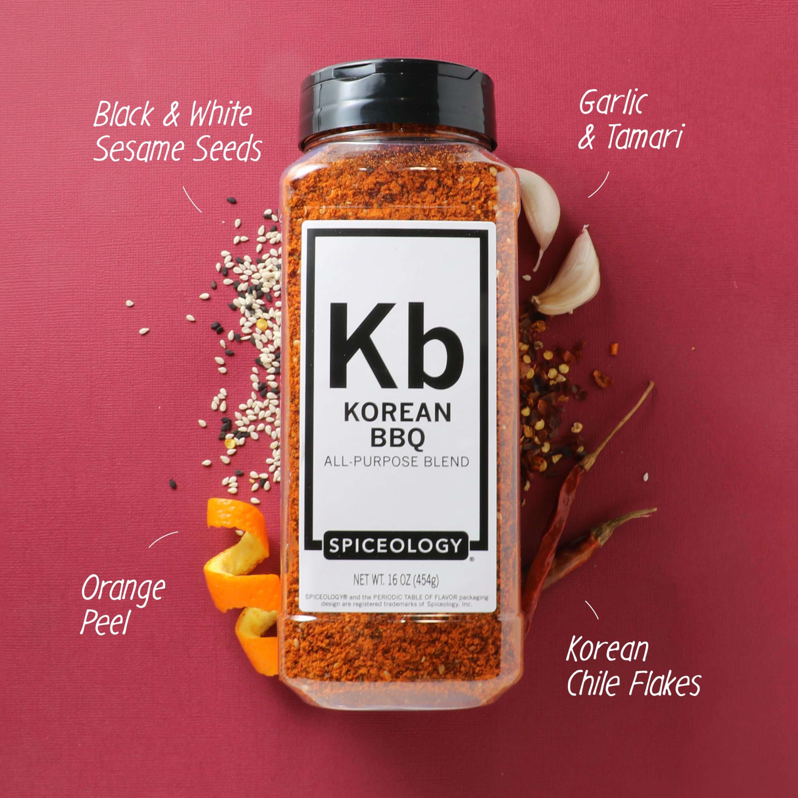 Close-up of Spiceology blend with sesame, gochugaru, and orange peel aroma
