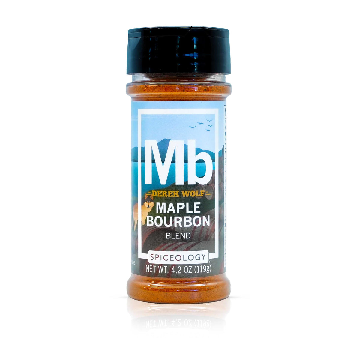 Spiceology Maple Bourbon seasoning bottle ready for everyday grilling