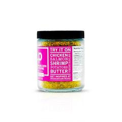 Glass jar of Spiceology Pink Peppercorn Lemon Thyme ready for use on kitchen counter