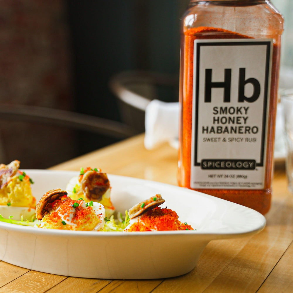 Spiceology Smoky Honey Habanero rub blends smoked paprika for grilling heat