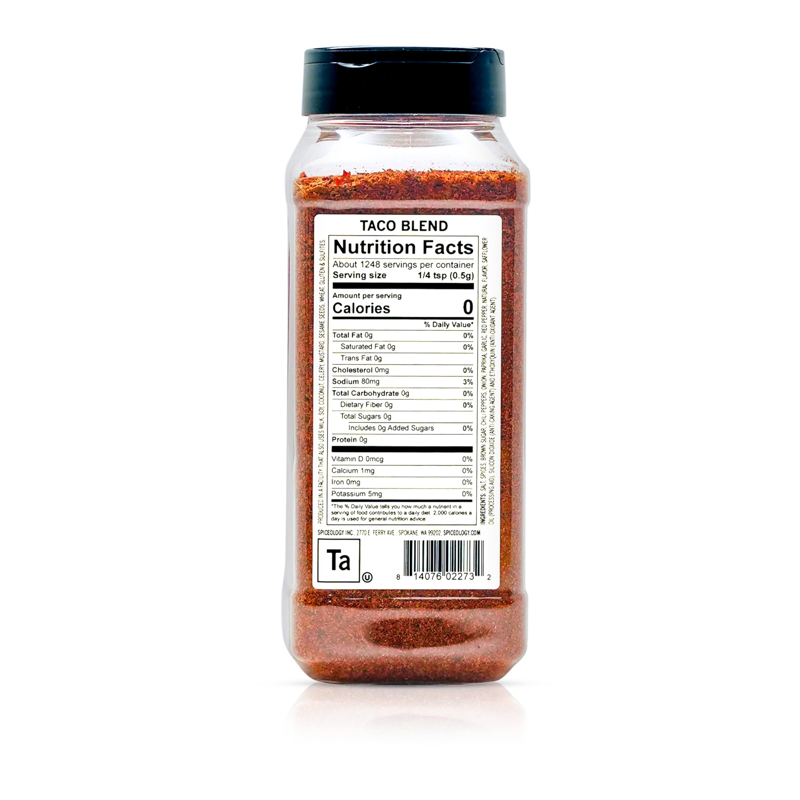 Spiceology Taco Seasoning in a bowl highlighting garlic, onion, cinnamon and brown sugar.