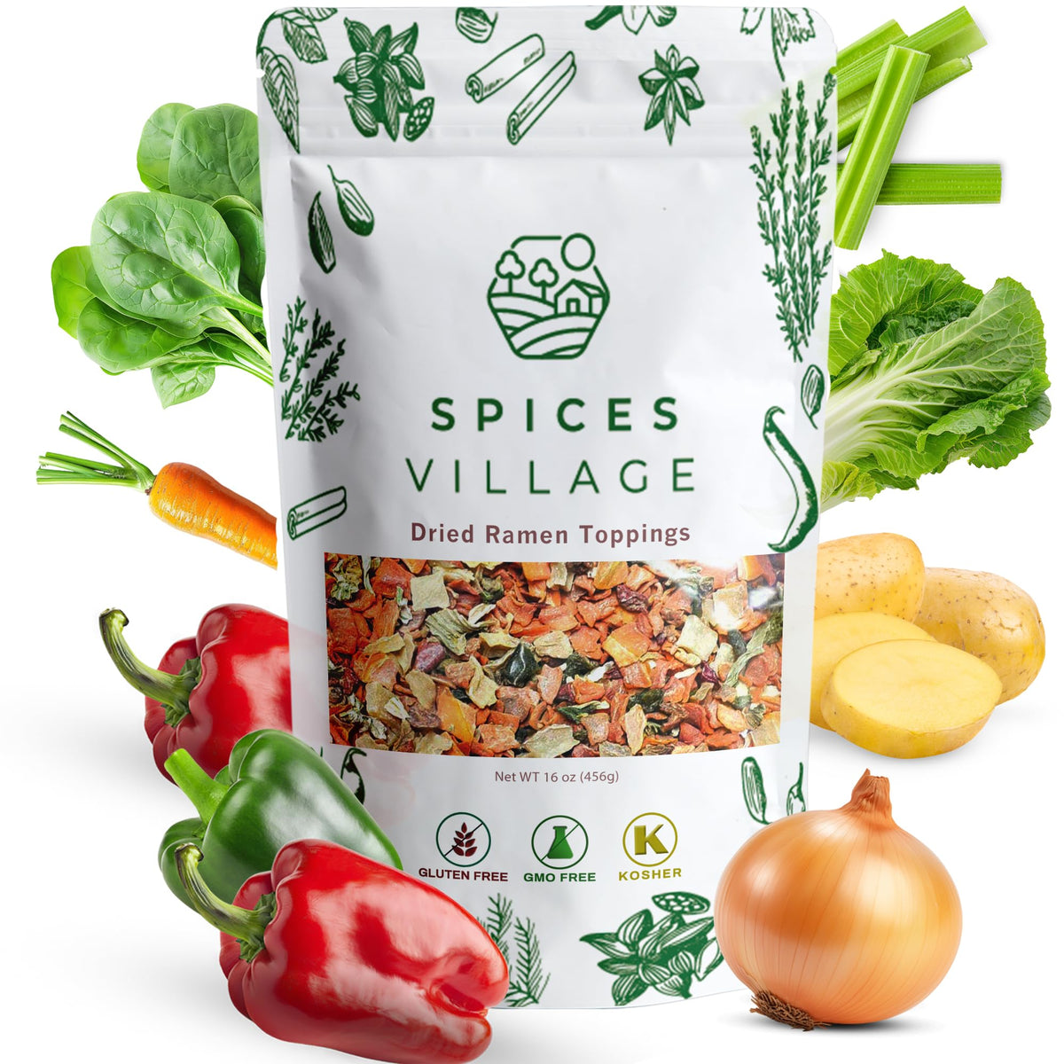 Spices Village bell pepper blend front—adds vibrant color and balanced savoriness