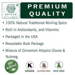 Spices Village Mulling Spices nutmeg grains enhance warm beverages with depth