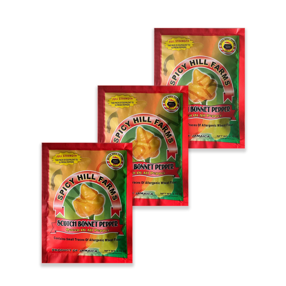 Spicy Hill Farms dried Scotch Bonnet peppers pack-3 for bold Caribbean flavor