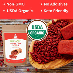 Ground SPICY ORGANIC annatto seeds for achiote spice blends and marinades.