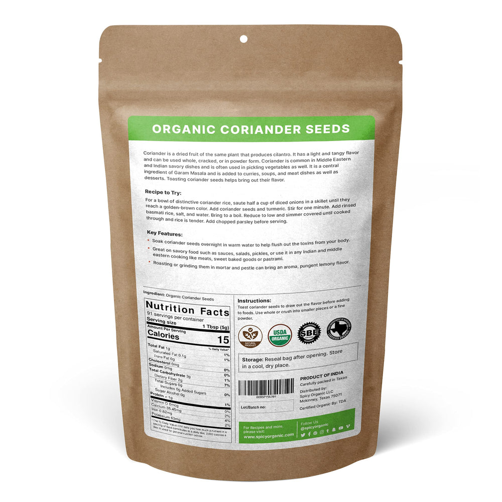 SPICY ORGANIC ground coriander powder for rich, fresh flavor