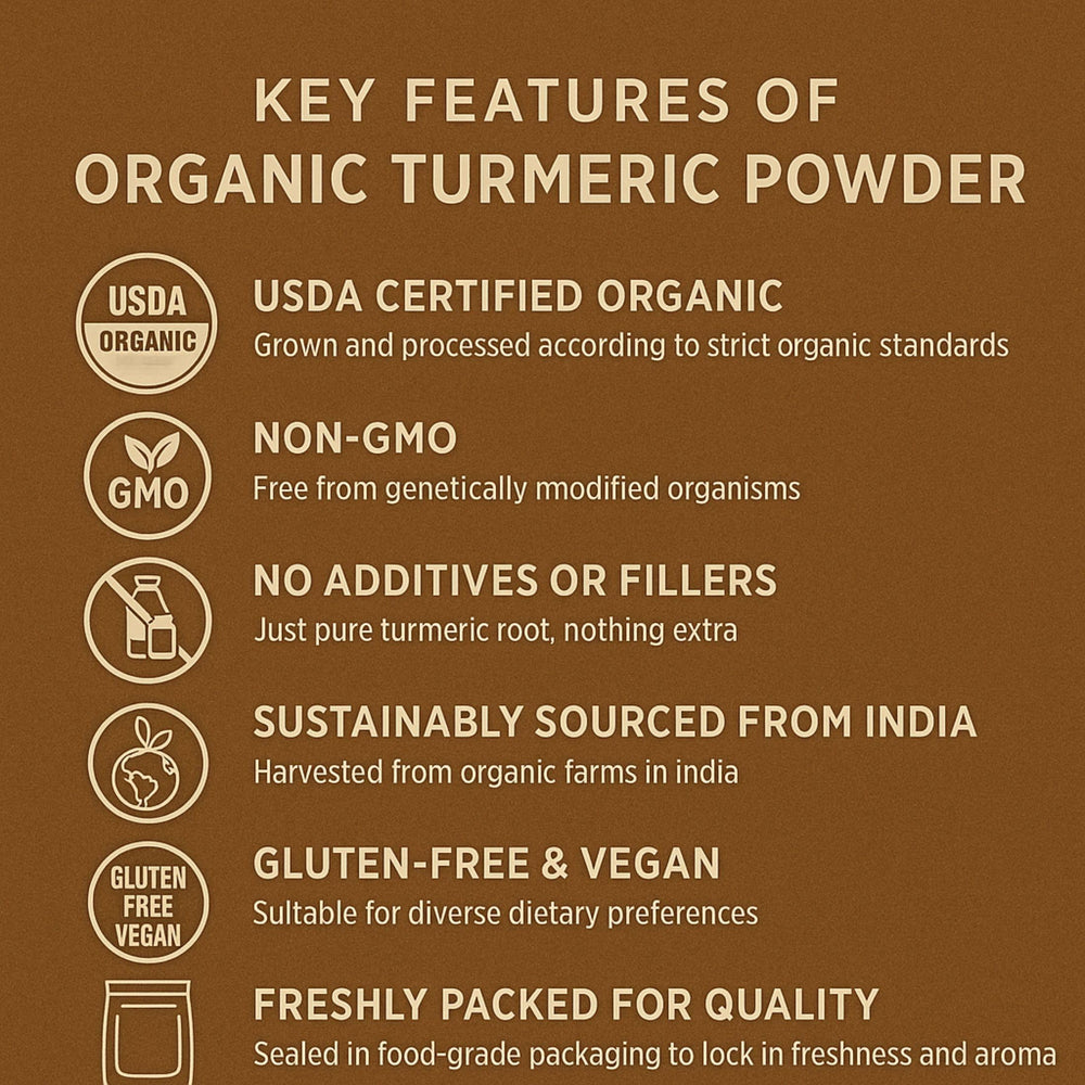 Spicy Organic turmeric powder enhances a curry dish with warm earthy notes.