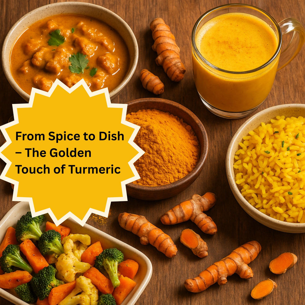 Spicy Organic turmeric powder in a latte or tea, offering comforting warmth.