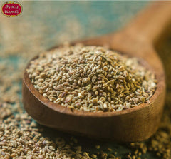 Spicy World Ajwain seeds in dish showcase warm peppery notes.