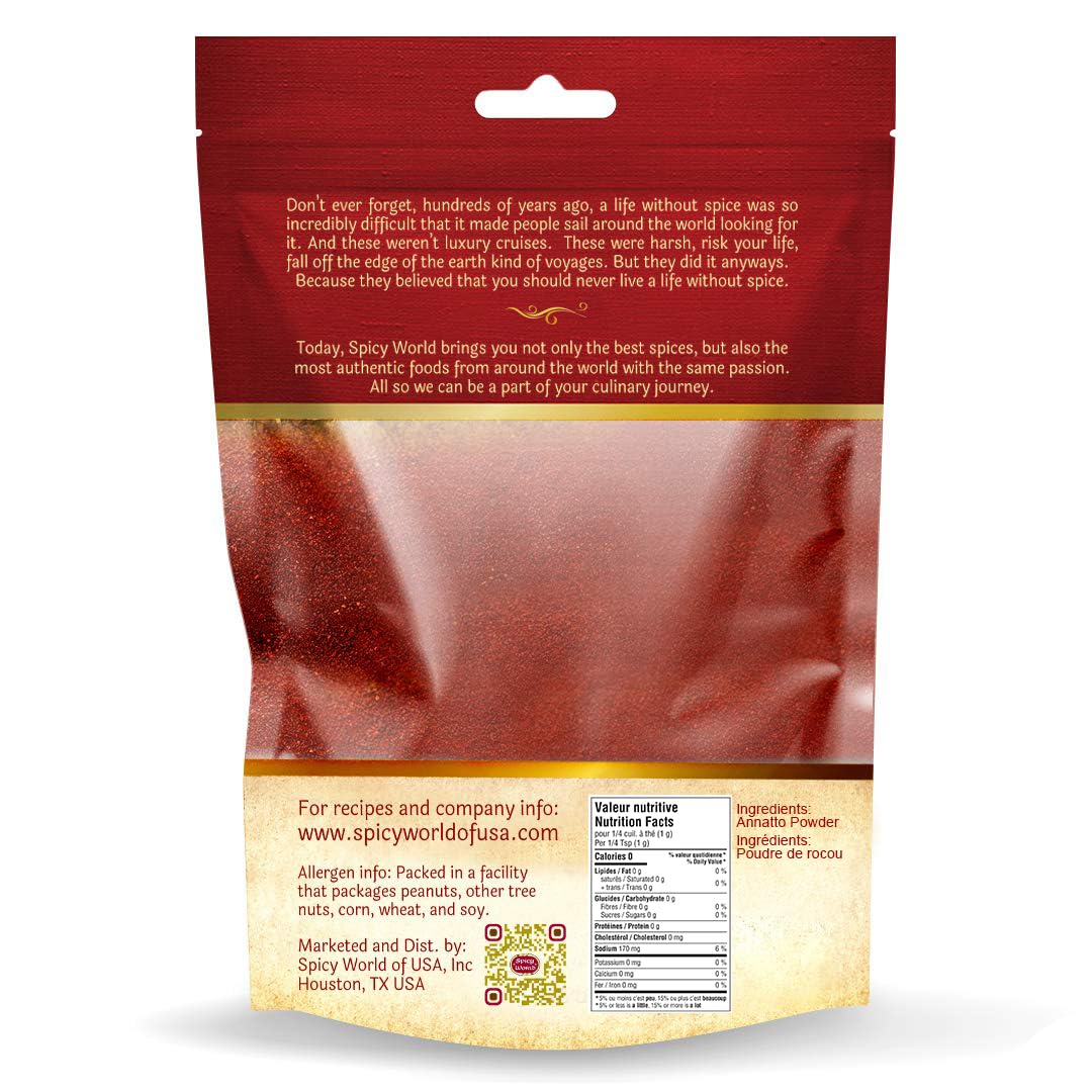 Spicy World Annatto Powder used in a marinade shows versatile kitchen use.