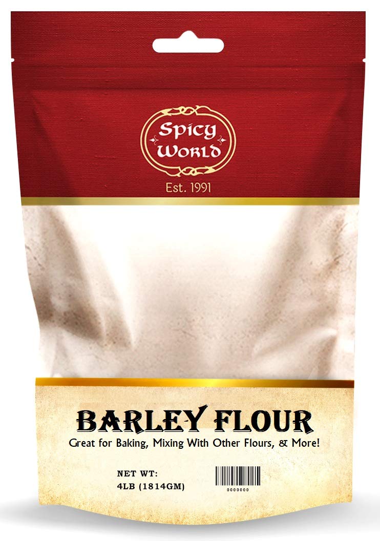 Spicy World Barley Flour 4lb bag on display for wholesome baking and cooking