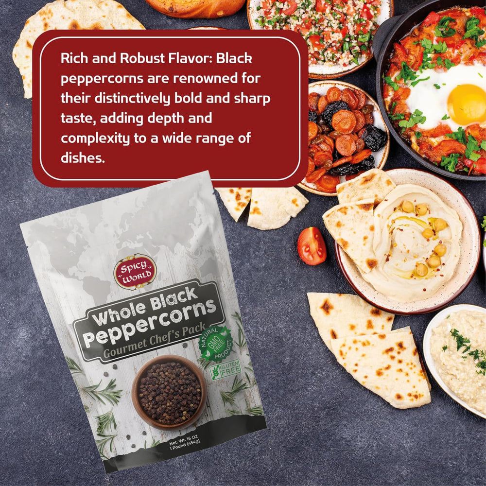 Spicy World peppercorns grinder-refill ready to elevate dishes with fresh grind.