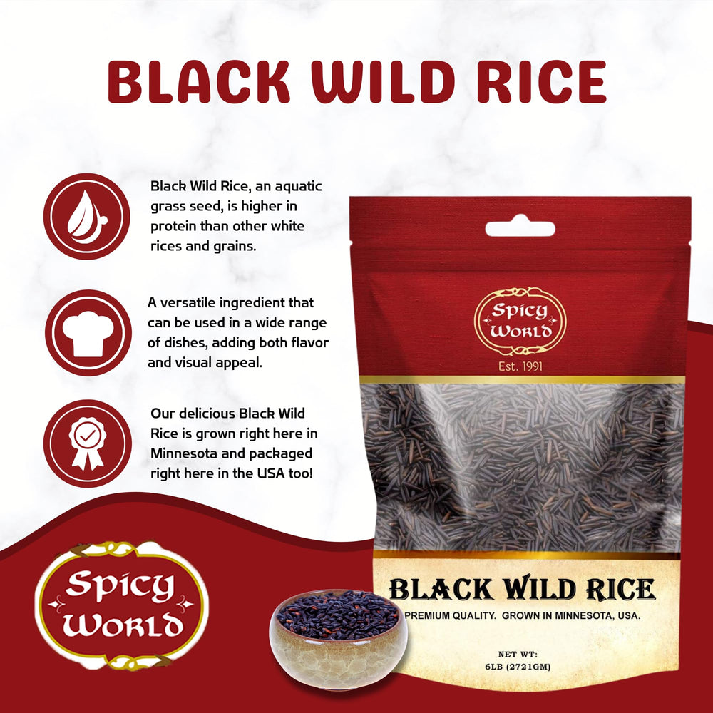 Spicy World black wild rice in a bowl ready for pilaf or side dish