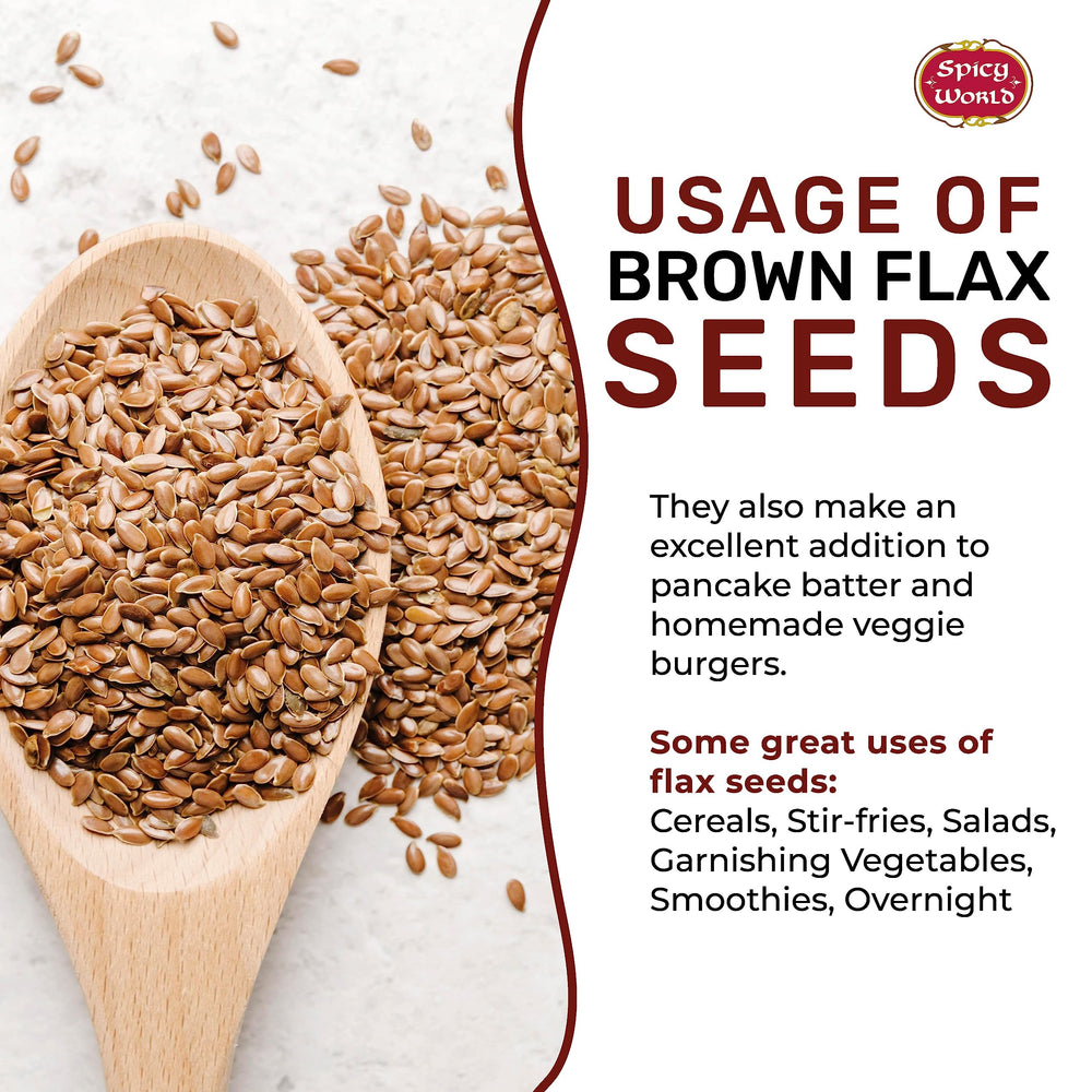 Spicy World flaxseed sprinkled on salad for crunch.