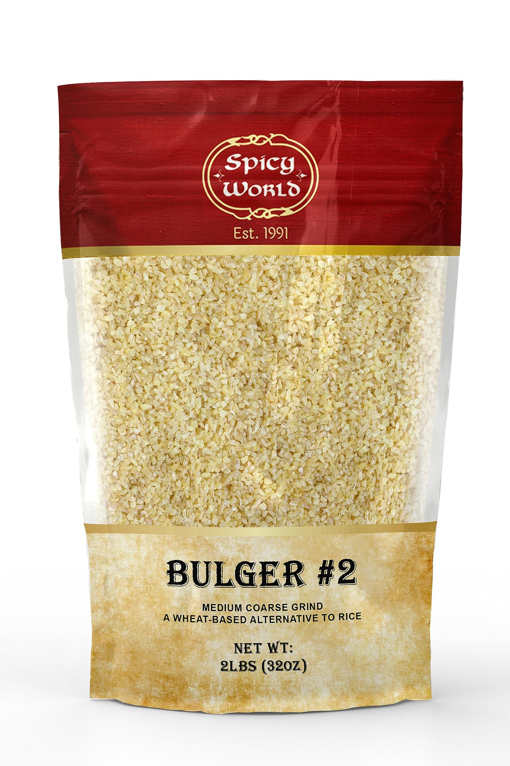Spicy World bulgur-wheat-medium-coarse-number-two-bag ready for cooking and storage