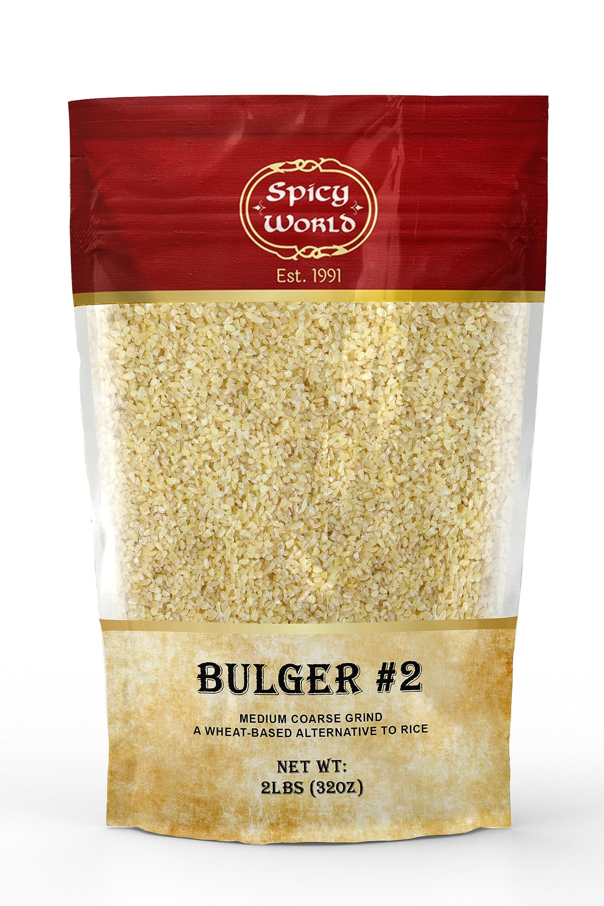 Spicy World bulgur-wheat-medium-coarse-number-two-bag ready for cooking and storage