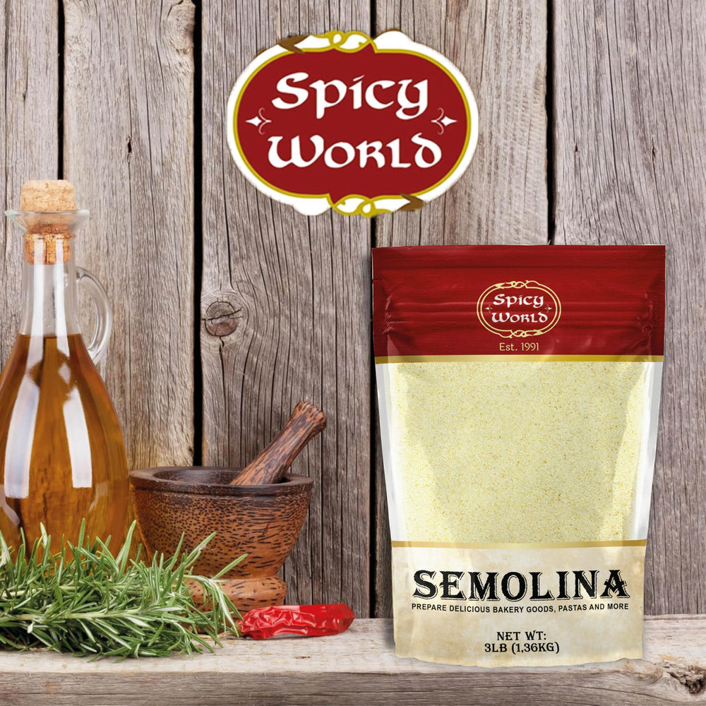 Spicy World 3lb bulk semolina pack for frequent bakers.