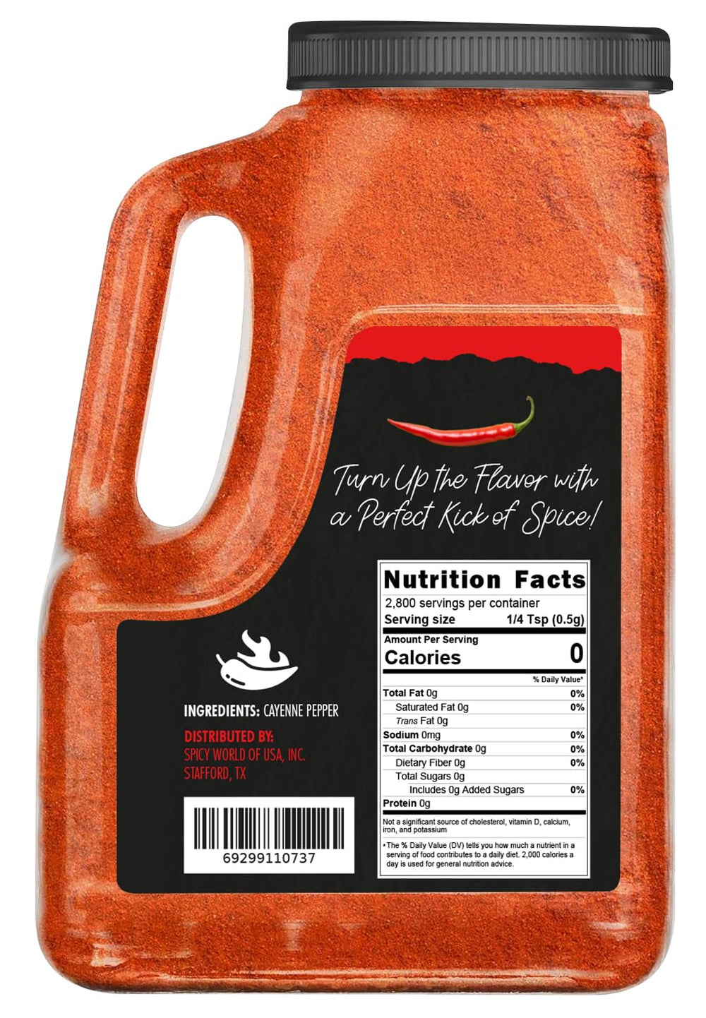 Spicy World bulk cayenne pepper powder at 50,000 SHU adds heat to recipes.
