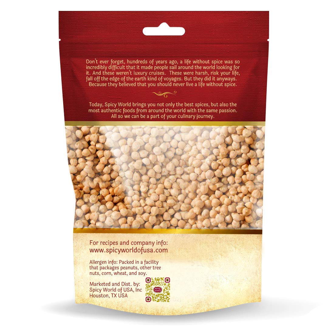 Spicy World bulk garbanzo beans storage jar in pantry