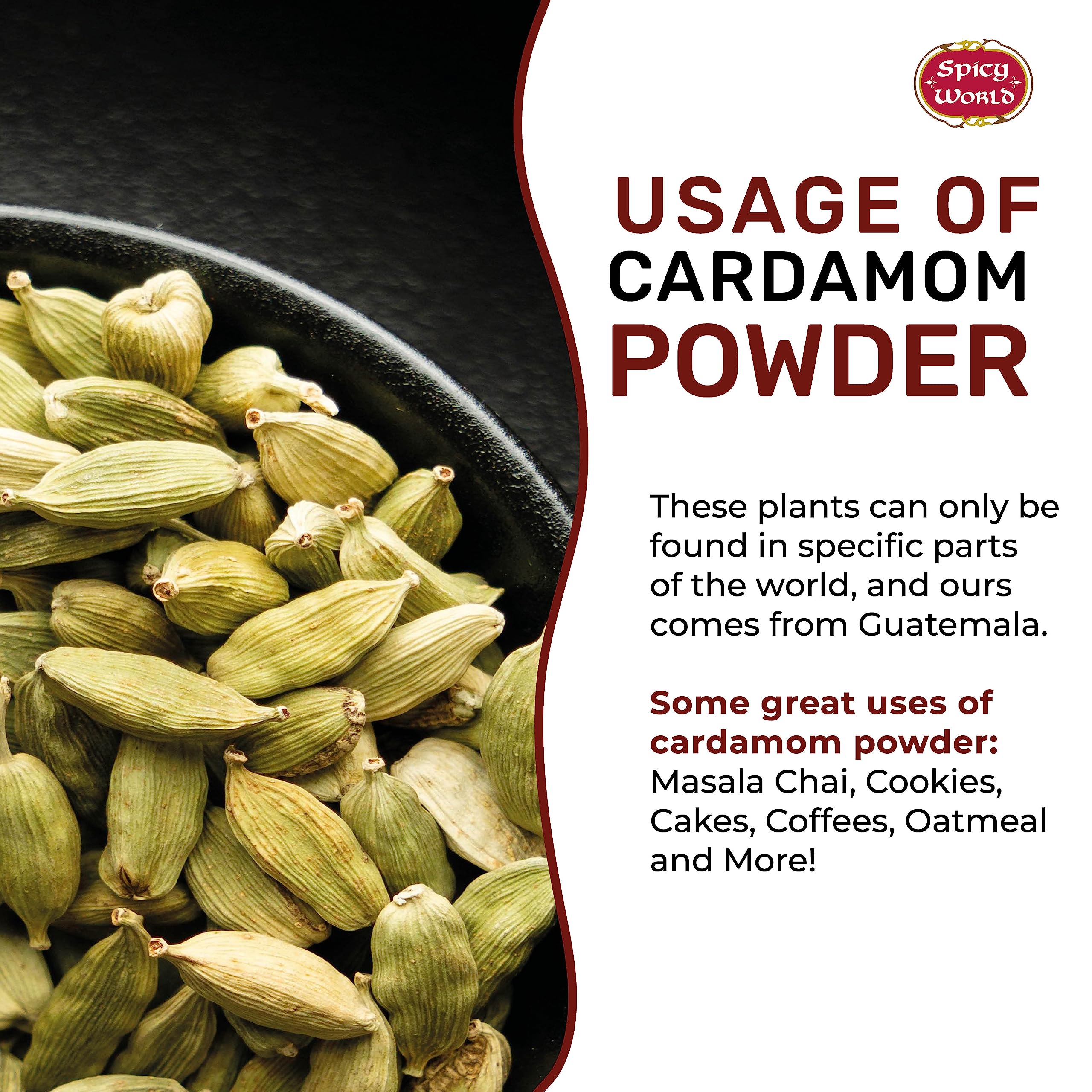 Spicy World cardamom powder beside coffee and tea for flavor boosts