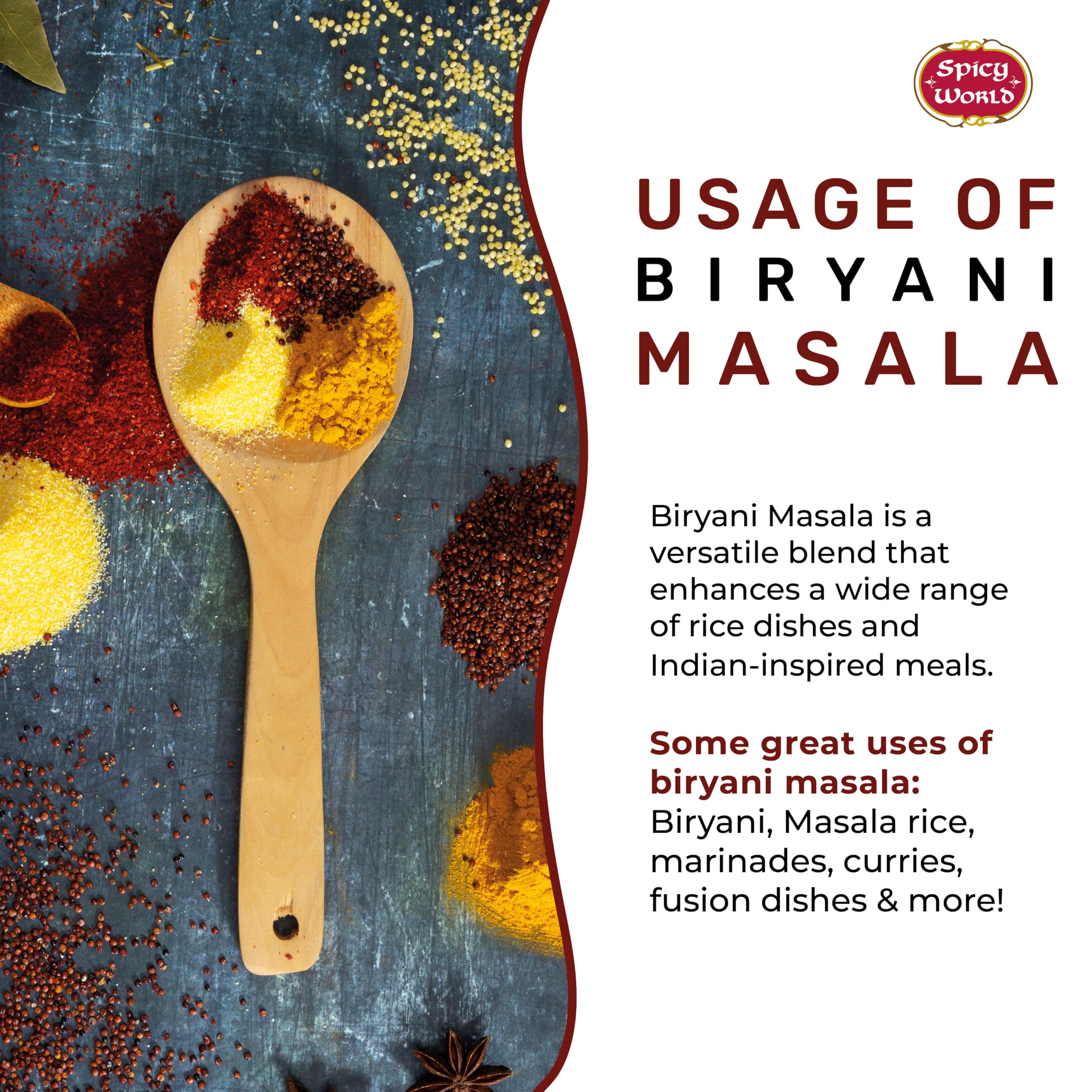 Spicy World chicken biryani prepared with this spice blend.