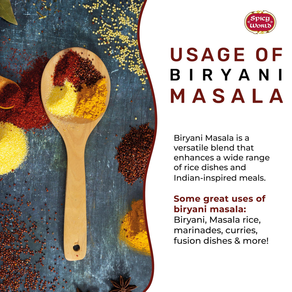 Spicy World chicken biryani prepared with this spice blend.