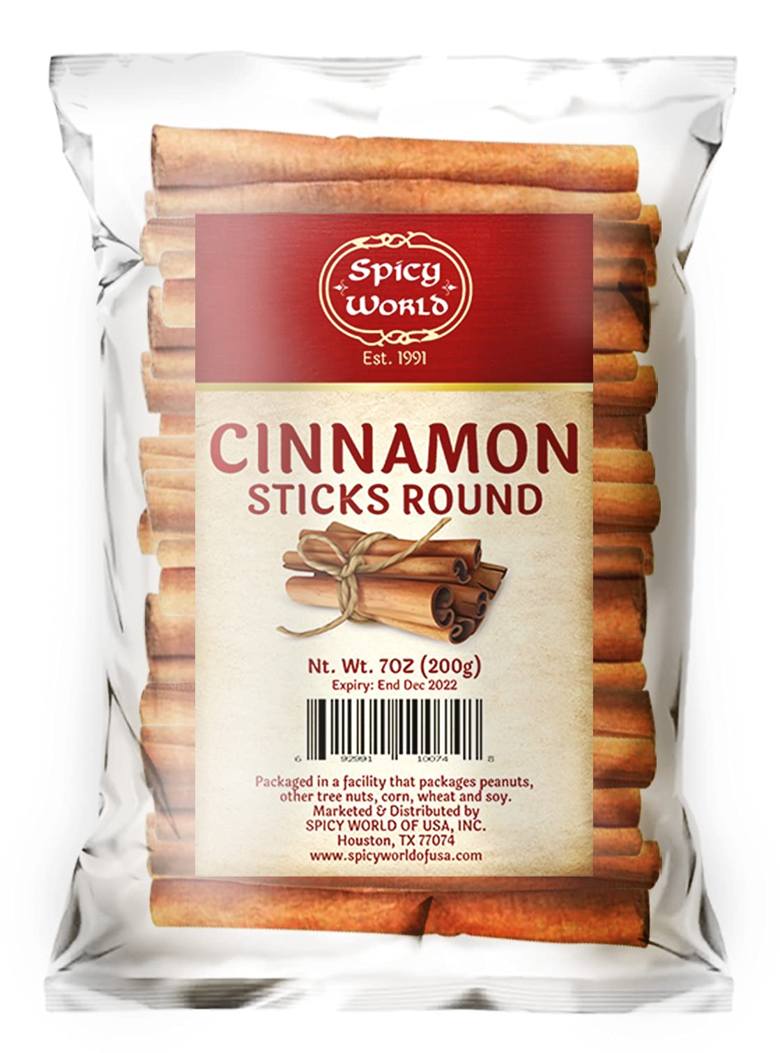 Spicy World cinnamon sticks bulk bag for baking and simmering.