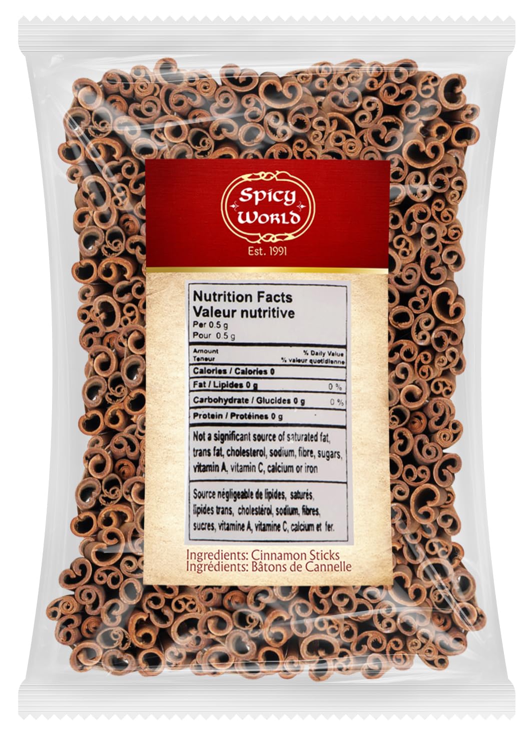 Spicy World cinnamon sticks with strong aroma for beverages and simmering.