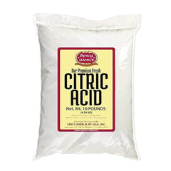 Spicy World citric acid 10 lb packaging, ideal for canning and preserving