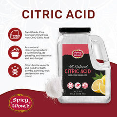Spicy World citric acid used in kitchen tasks like canning and preserving.