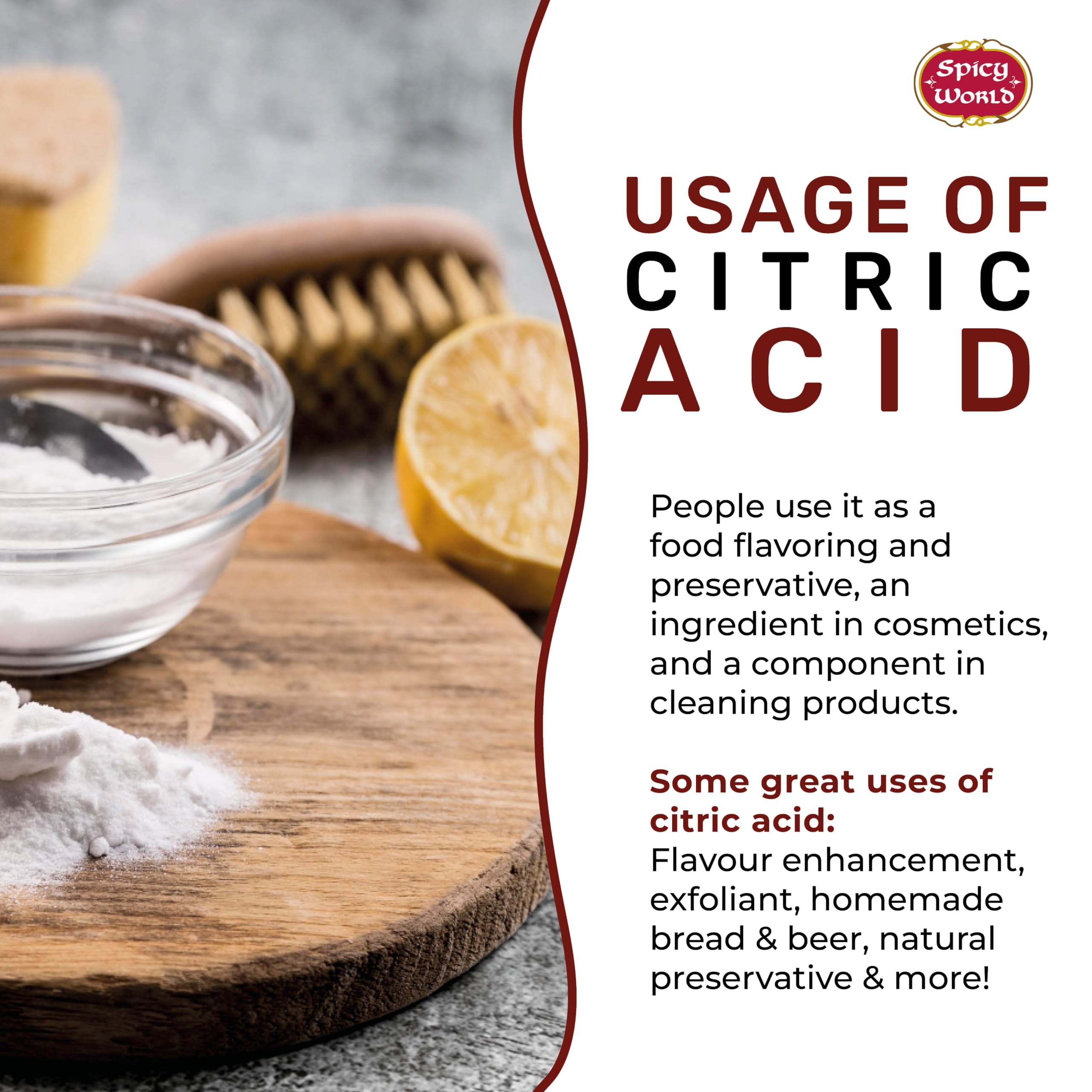 Spicy World citric acid in kitchen use context for canning.