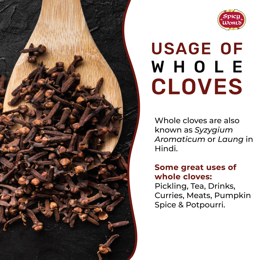 Spicy World cloves for baked goods, enhancing sweetness with peppery warmth.