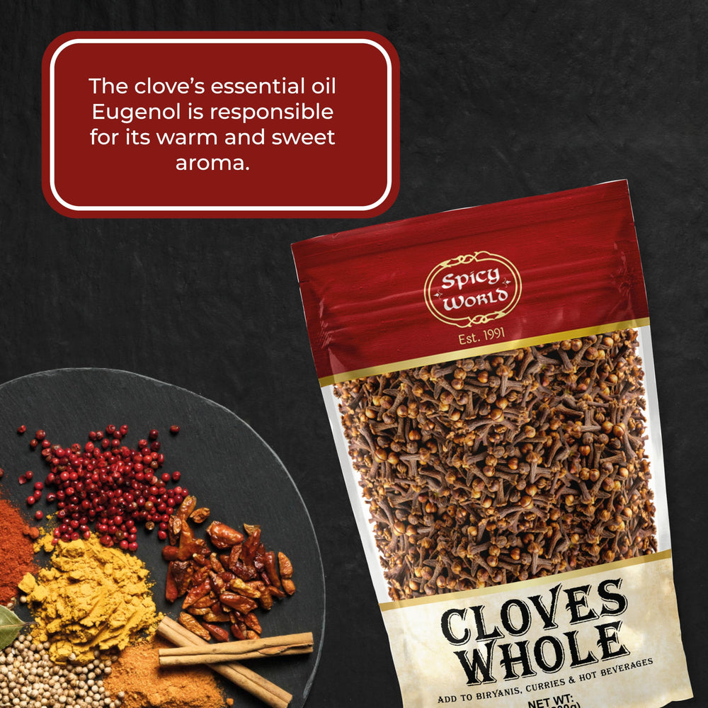 Whole cloves close up showing rich reddish brown color